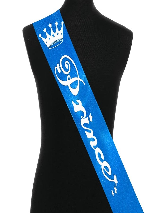 بروبسيكل وشاح أمير حريري أزرق من بروبسكل، عبوة من قطعة واحدة | تاج لحفلة عيد ميلاد سعيد، مناسب للأولاد - Image 3